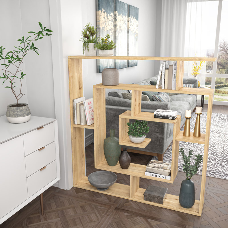 Hashtag Home Abston Geometric Bookcase & Reviews Wayfair